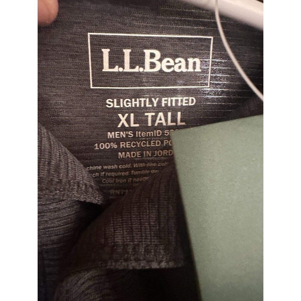L.L.Bean Ultralight Adventure Knits Men's Solid Black Polo SS XL Tall Big & Tall - Picture 4 of 4